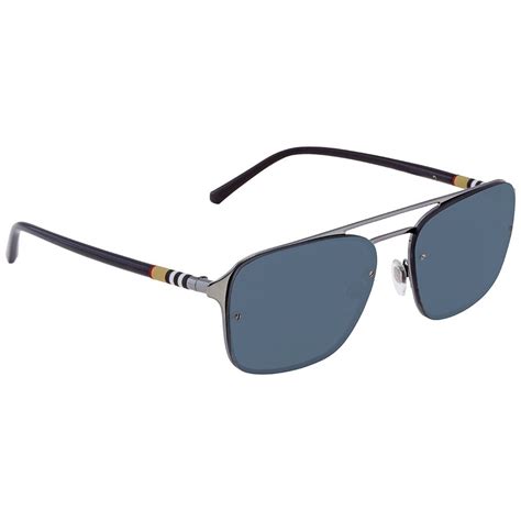 burberry be 3095|Burberry Blue Rectangular Men's Sunglasses BE3095 100381 56 .